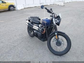  Salvage Triumph Motorcycle Street Scrambler